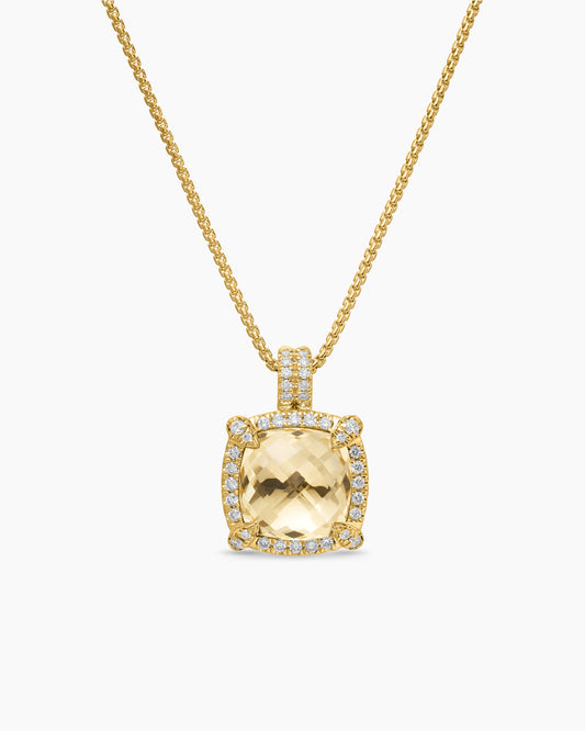 David Yurman Chatelaine Pavé Bezel Pendant Necklace David Yurman Women’s