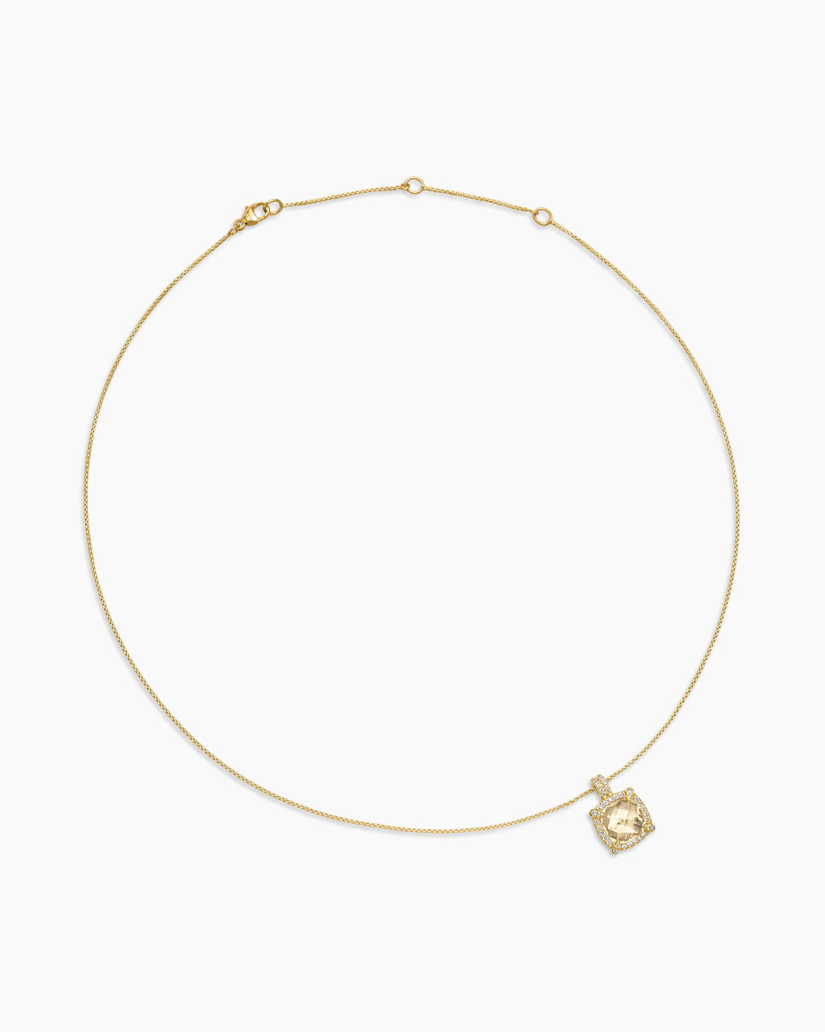 David Yurman Chatelaine Pavé Bezel Pendant Necklace David Yurman Women’s