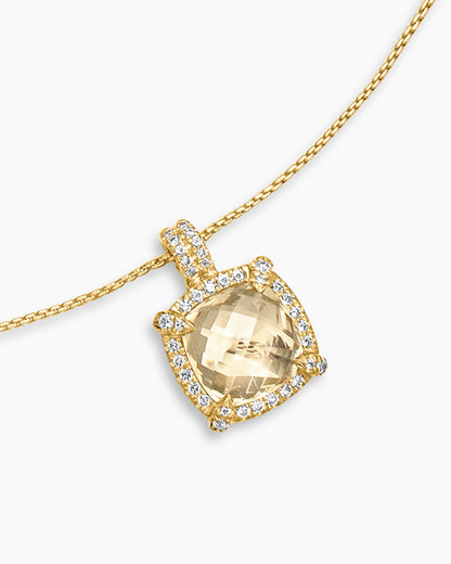 David Yurman Chatelaine Pavé Bezel Pendant Necklace David Yurman Women’s