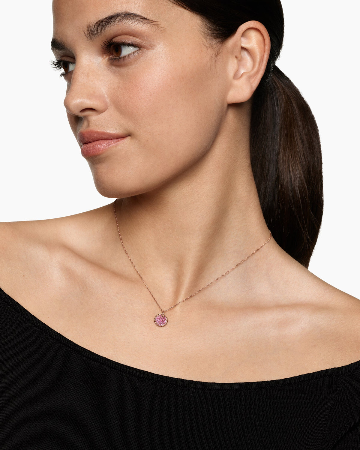David Yurman Cable Collectibles Pavé Plate Necklace David Yurman Women’s