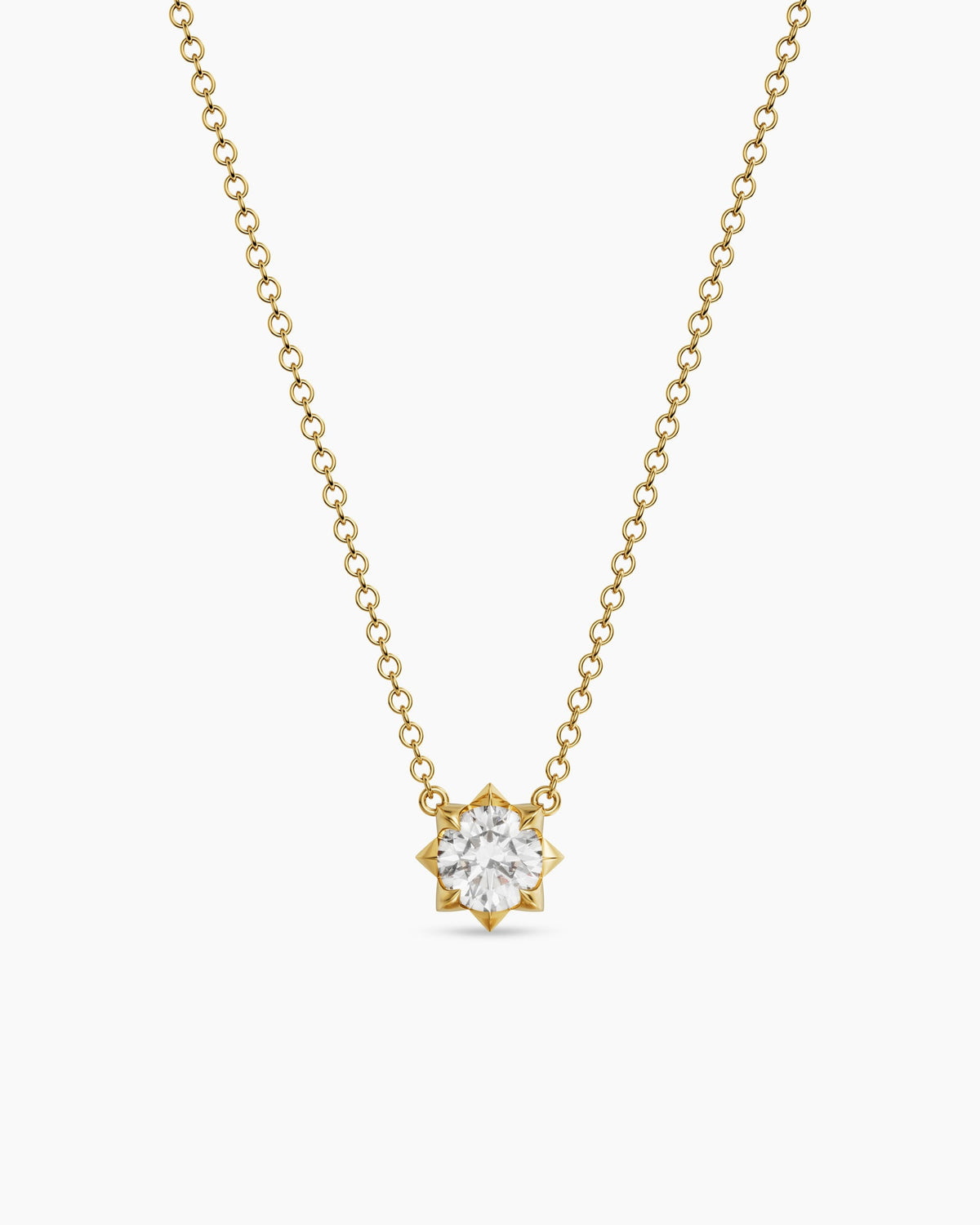 David Yurman Petite Pavé Pendant Necklace in 18K Yellow Gold with Diamond, 5mm David Yurman Women’s