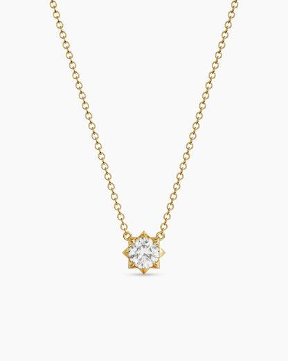 David Yurman Petite Pavé Pendant Necklace in 18K Yellow Gold with Diamond, 5mm David Yurman Women’s