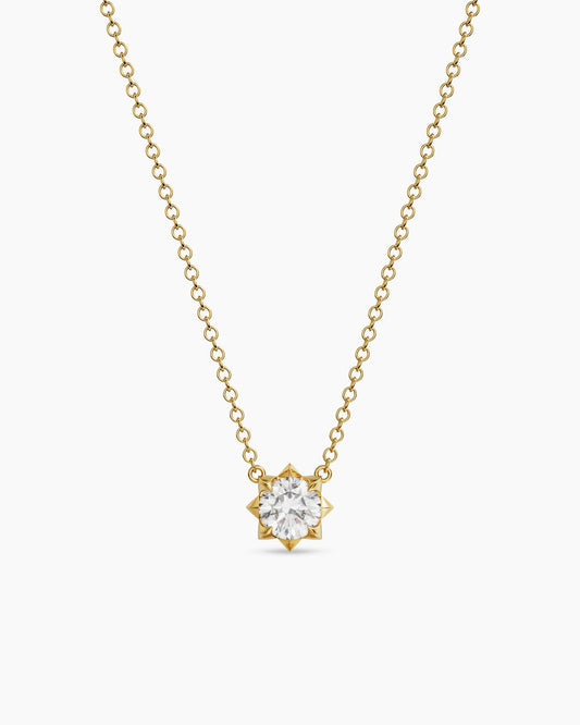 David Yurman Petite Pavé Pendant Necklace in 18K Yellow Gold with Diamond, 5mm David Yurman Women’s