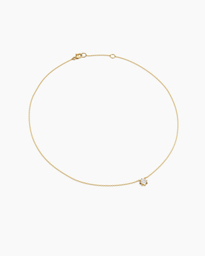 David Yurman Petite Pavé Pendant Necklace in 18K Yellow Gold with Diamond, 5mm David Yurman Women’s