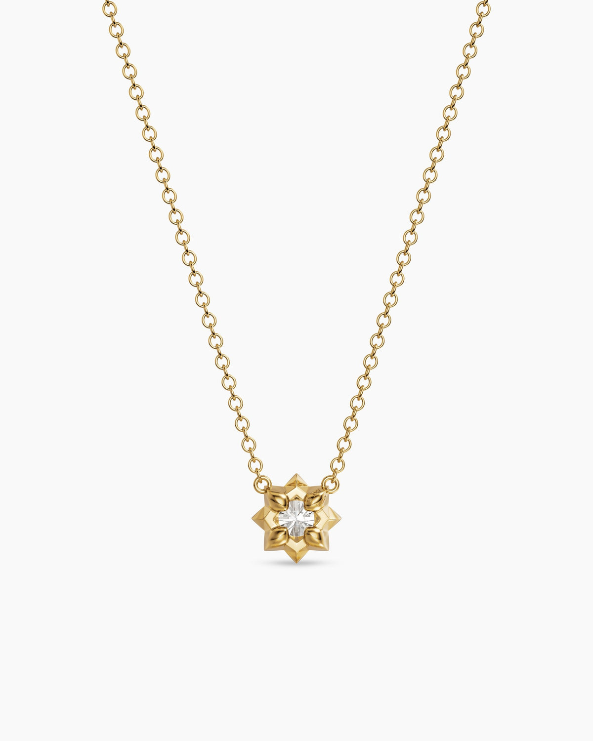 David Yurman Petite Pavé Pendant Necklace in 18K Yellow Gold with Diamond, 5mm David Yurman Women’s