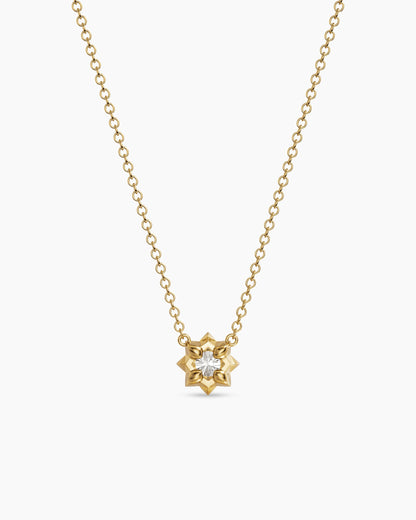 David Yurman Petite Pavé Pendant Necklace in 18K Yellow Gold with Diamond, 5mm David Yurman Women’s