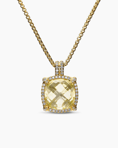 David Yurman Chatelaine Pavé Bezel Pendant Necklace David Yurman Women’s