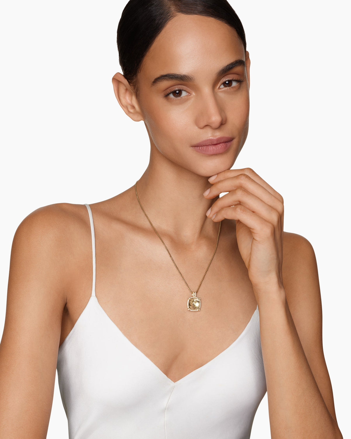 David Yurman Chatelaine Pavé Bezel Pendant Necklace David Yurman Women’s