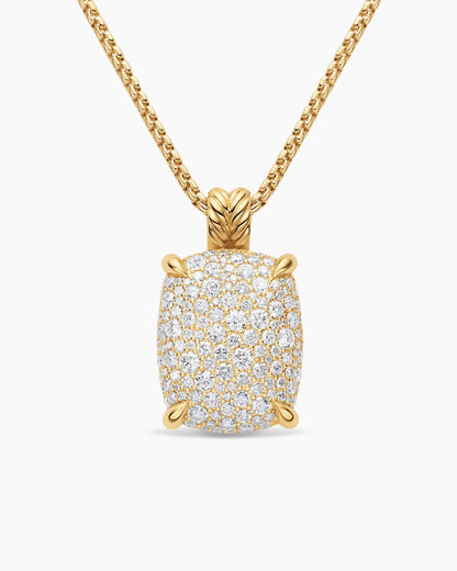 David Yurman Chatelaine® Elongated Pendant Necklace in 18K Yellow Gold with Diamonds, 19mm David Yurman Women’s
