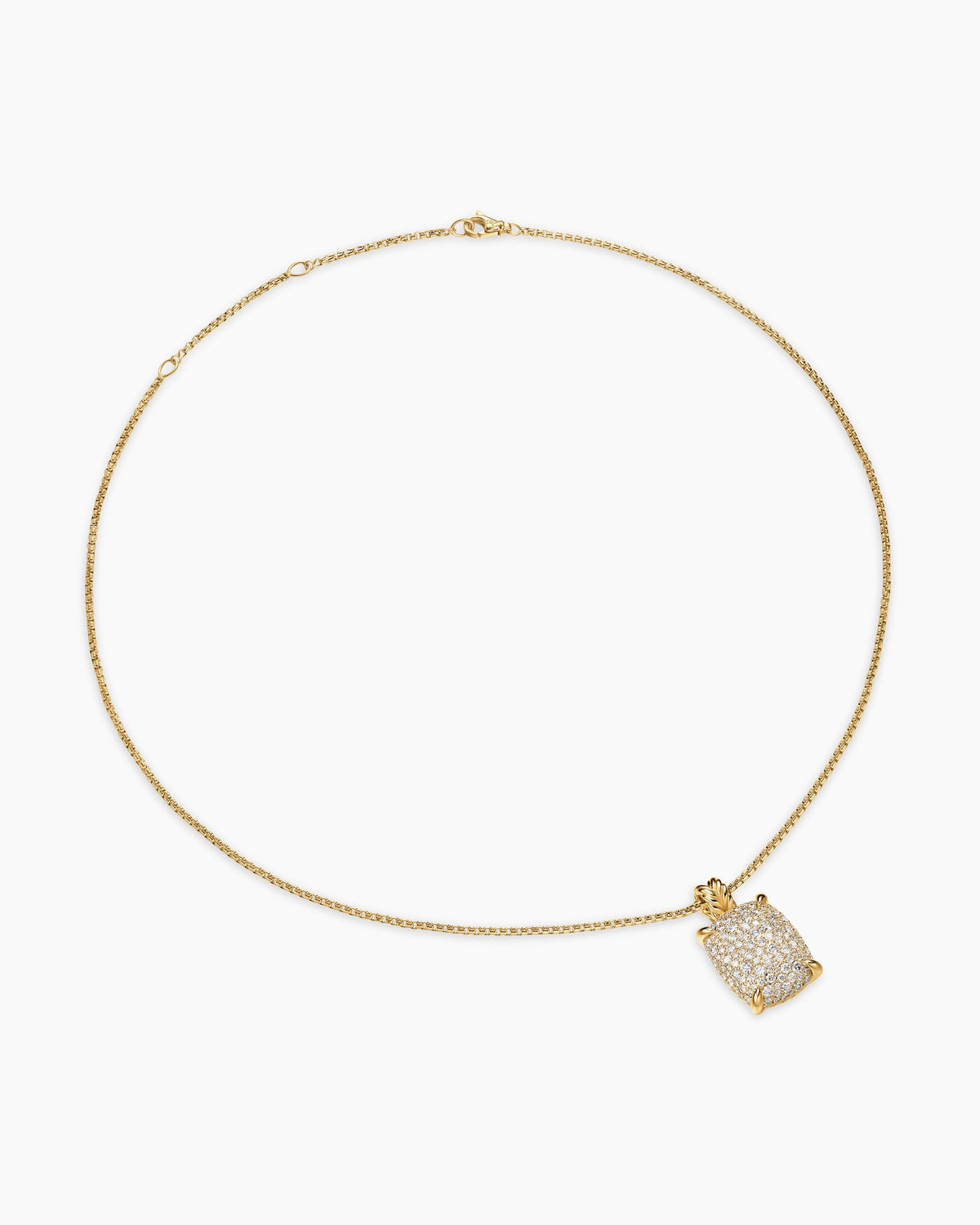 David Yurman Chatelaine® Elongated Pendant Necklace in 18K Yellow Gold with Diamonds, 19mm David Yurman Women’s