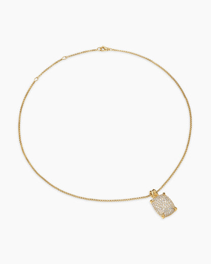 David Yurman Chatelaine® Elongated Pendant Necklace in 18K Yellow Gold with Diamonds, 19mm David Yurman Women’s