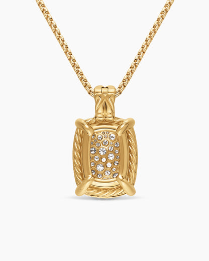 David Yurman Chatelaine® Elongated Pendant Necklace in 18K Yellow Gold with Diamonds, 19mm David Yurman Women’s