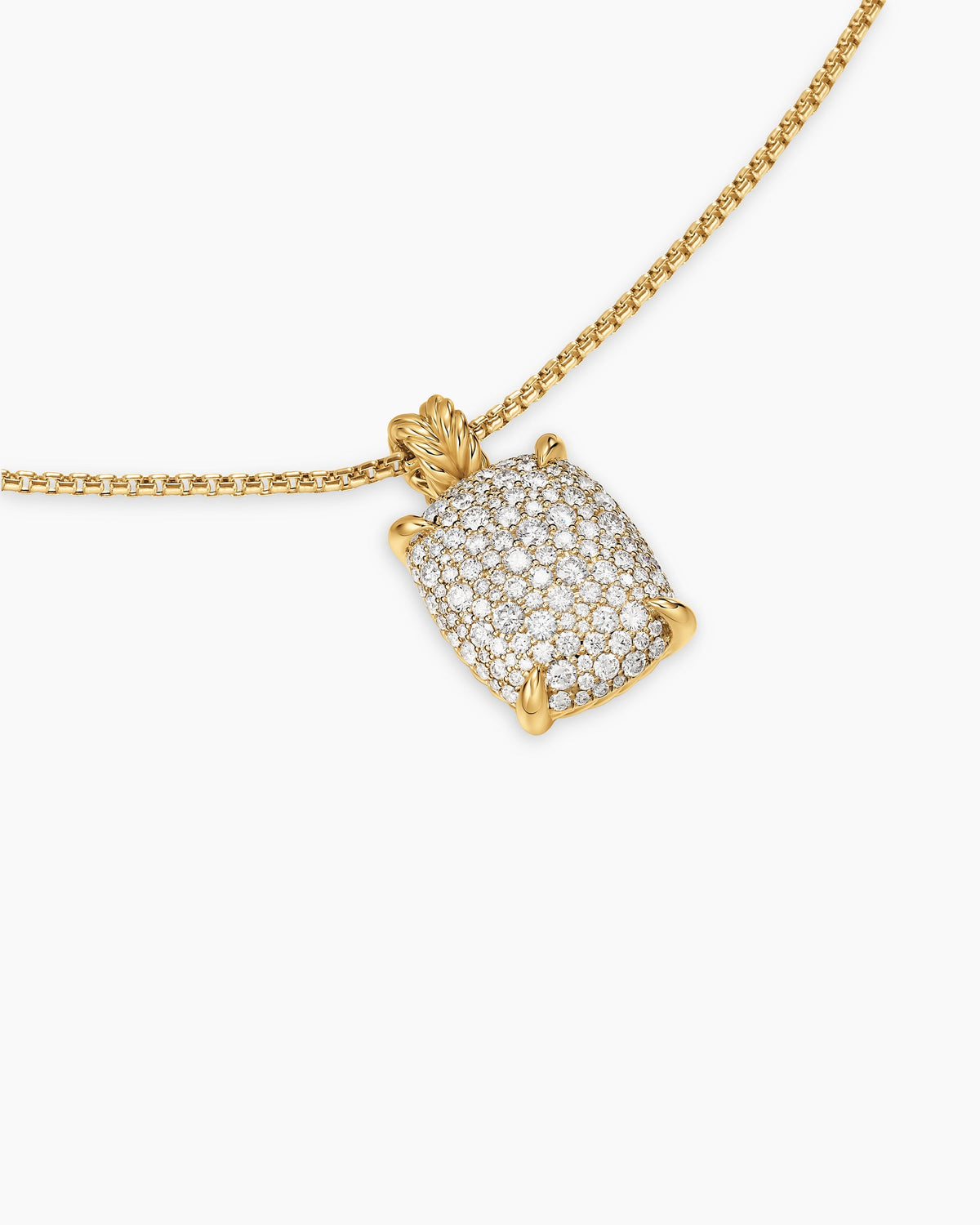 David Yurman Chatelaine® Elongated Pendant Necklace in 18K Yellow Gold with Diamonds, 19mm David Yurman Women’s