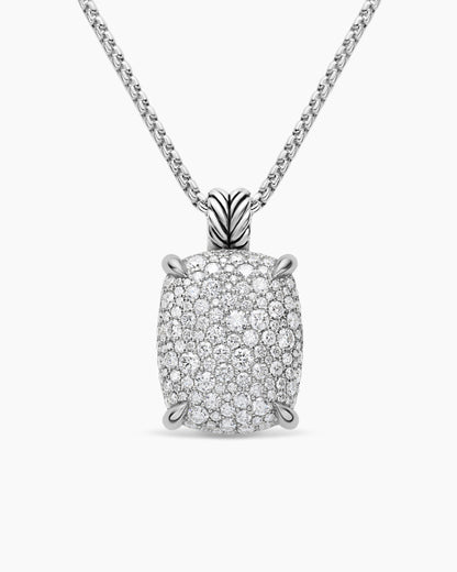 David Yurman Chatelaine® Elongated Pendant Necklace in Sterling Silver with Diamonds, 19mm David Yurman Women’s