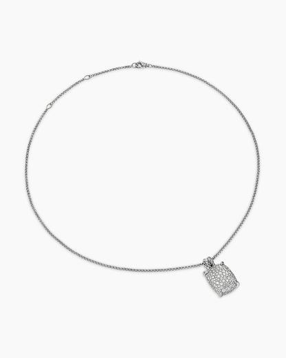 David Yurman Chatelaine® Elongated Pendant Necklace in Sterling Silver with Diamonds, 19mm David Yurman Women’s