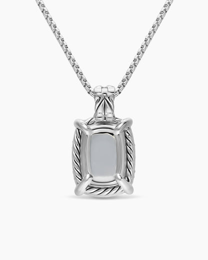David Yurman Chatelaine® Elongated Pendant Necklace in Sterling Silver with Diamonds, 19mm David Yurman Women’s