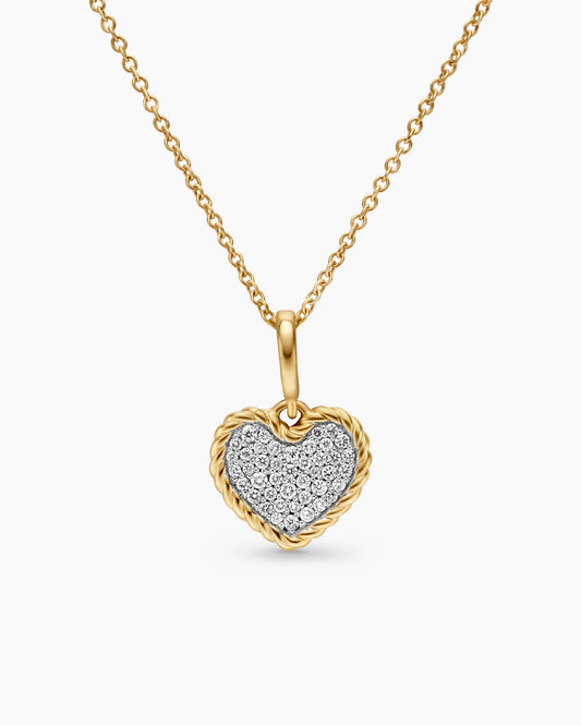 David Yurman Cable Collectibles Pavé Plate Heart Necklace David Yurman Women’s