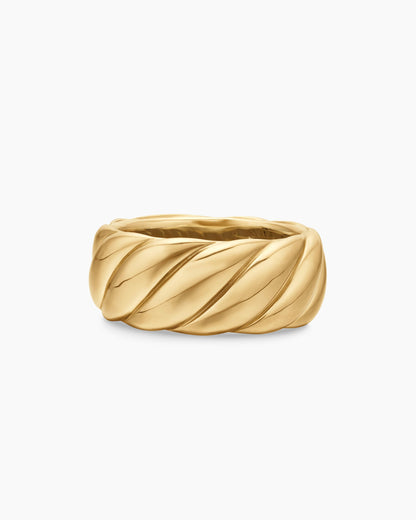 David Yurman Sculpted Cable Band Ring in 18K Yellow Gold, 9mm David Yurman Women’s