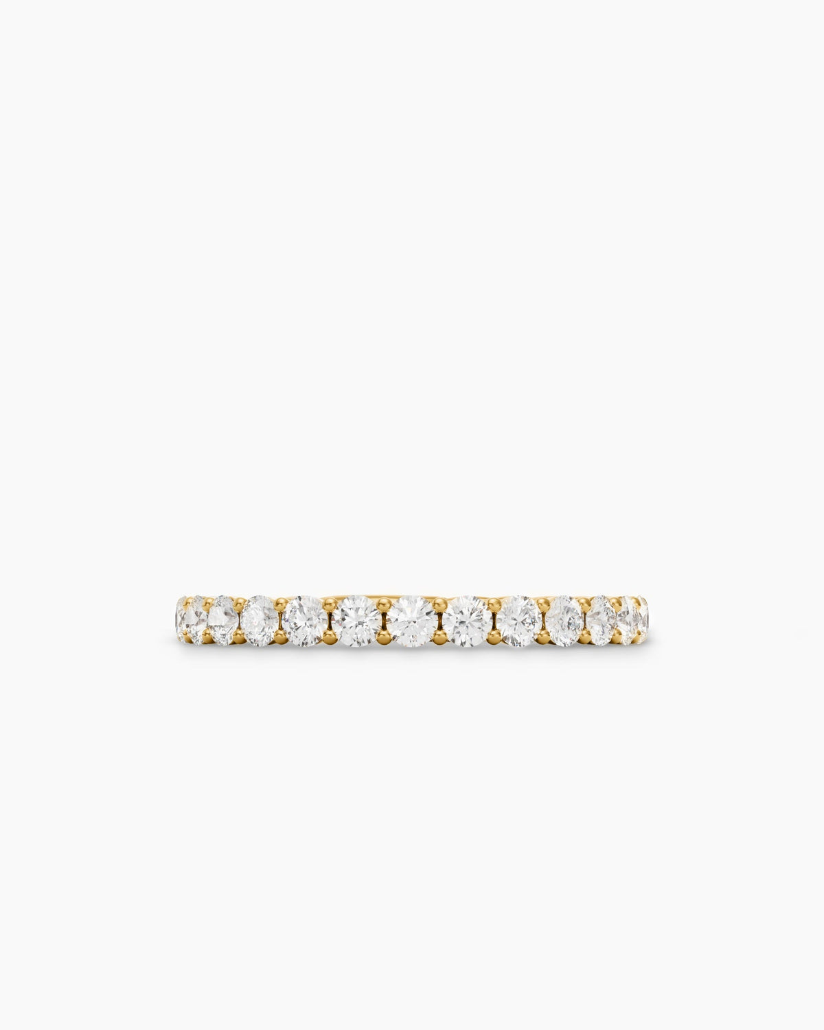 David Yurman Petite Pavé Band Ring in 18K Yellow Gold with Diamonds, 2.3mm David Yurman Women’s