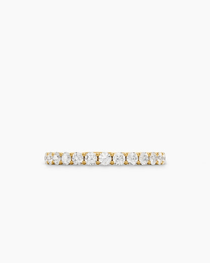 David Yurman Petite Pavé Band Ring in 18K Yellow Gold with Diamonds, 2.3mm David Yurman Women’s