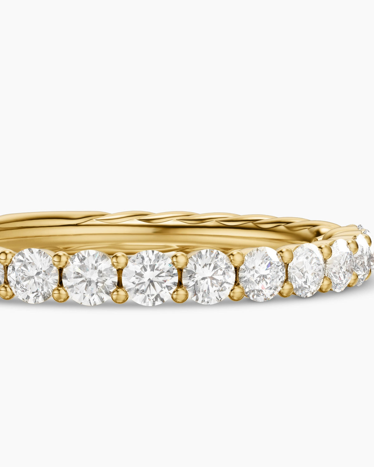 David Yurman Petite Pavé Band Ring in 18K Yellow Gold with Diamonds, 2.3mm David Yurman Women’s