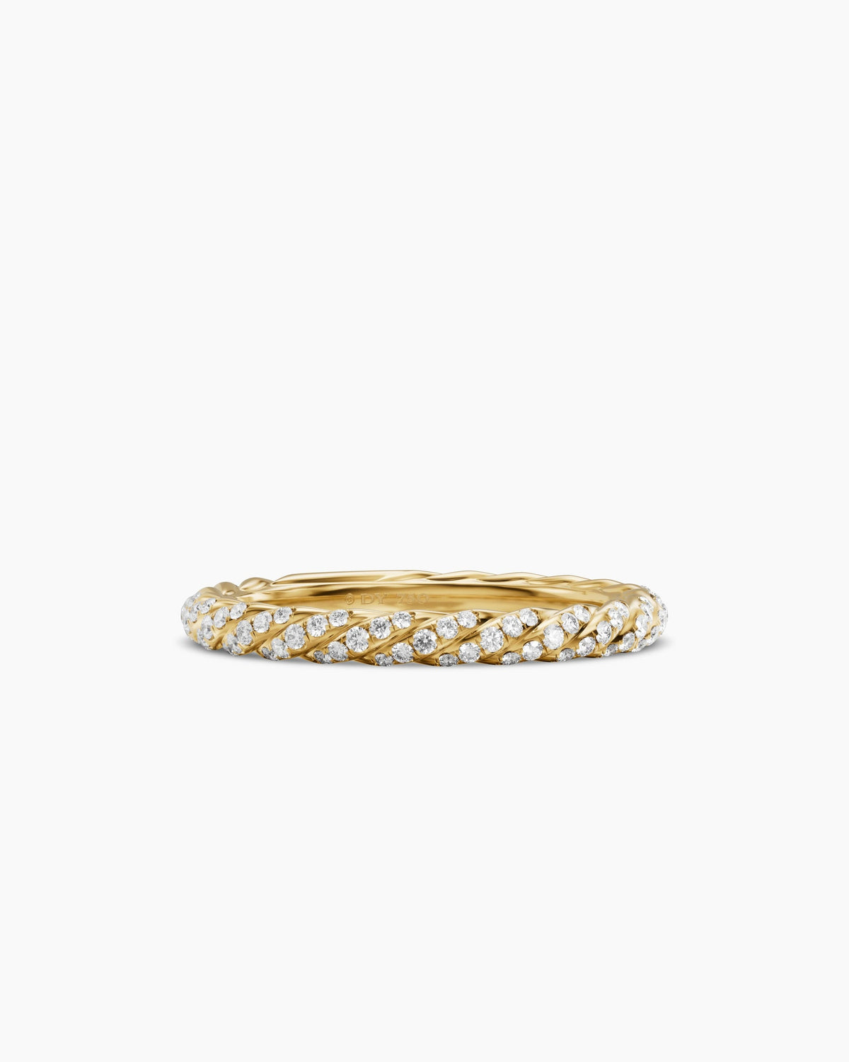 David Yurman Petite Pavé Band Ring in 18K Yellow Gold with Diamonds, 2.5mm David Yurman Women’s