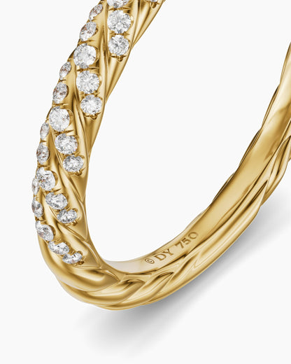 David Yurman Petite Pavé Band Ring in 18K Yellow Gold with Diamonds, 2.5mm David Yurman Women’s