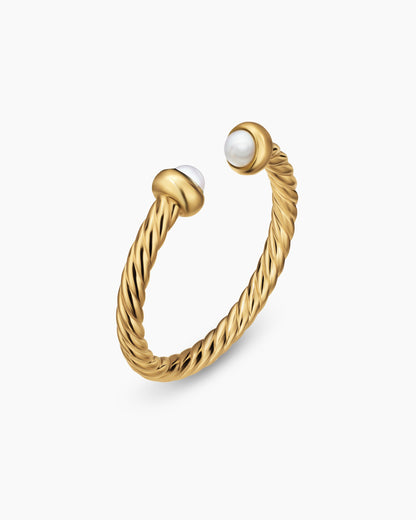 David Yurman Micro Cablespira Flex Open Ring in 18K Yellow Gold, 2.5mm David Yurman Women’s