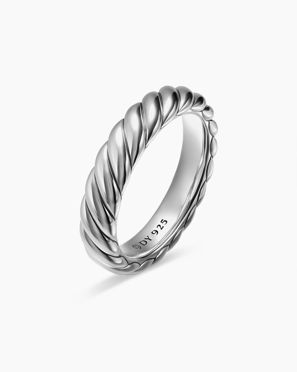 David Yurman Sculpted Cable Band Ring in Sterling Silver, 4.6mm David Yurman Women’s