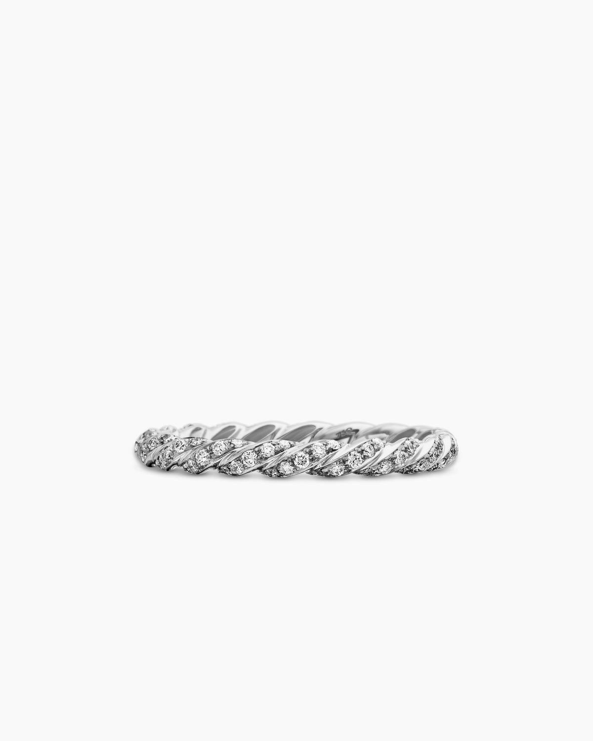 David Yurman Pavé Petite Band Ring in 18K White Gold, 2.8mm David Yurman Women’s