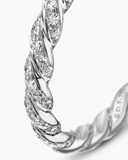 David Yurman Pavé Petite Band Ring in 18K White Gold, 2.8mm David Yurman Women’s