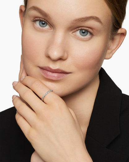 David Yurman Pavé Petite Band Ring in 18K White Gold, 2.8mm David Yurman Women’s
