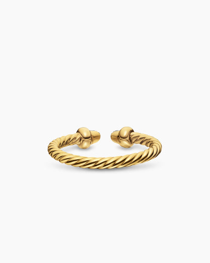 David Yurman Micro Cablespira Flex Open Ring in 18K Yellow Gold with Pavé Domes, 2.5mm David Yurman Women’s
