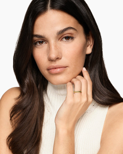 David Yurman DY Cable Band Ring in 18K Yellow Gold, 3mm David Yurman Women’s|Wedding