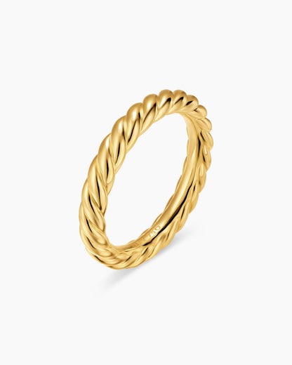 David Yurman DY Cable Band Ring in 18K Yellow Gold, 3mm David Yurman Women’s|Wedding