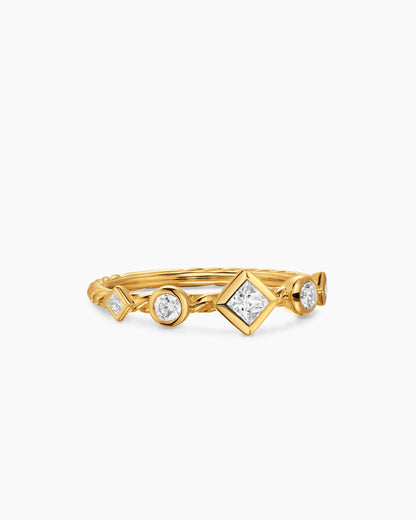 David Yurman Cable Band Ring in 18K Yellow Gold with Diamonds, 1.7mm David Yurman Women’s