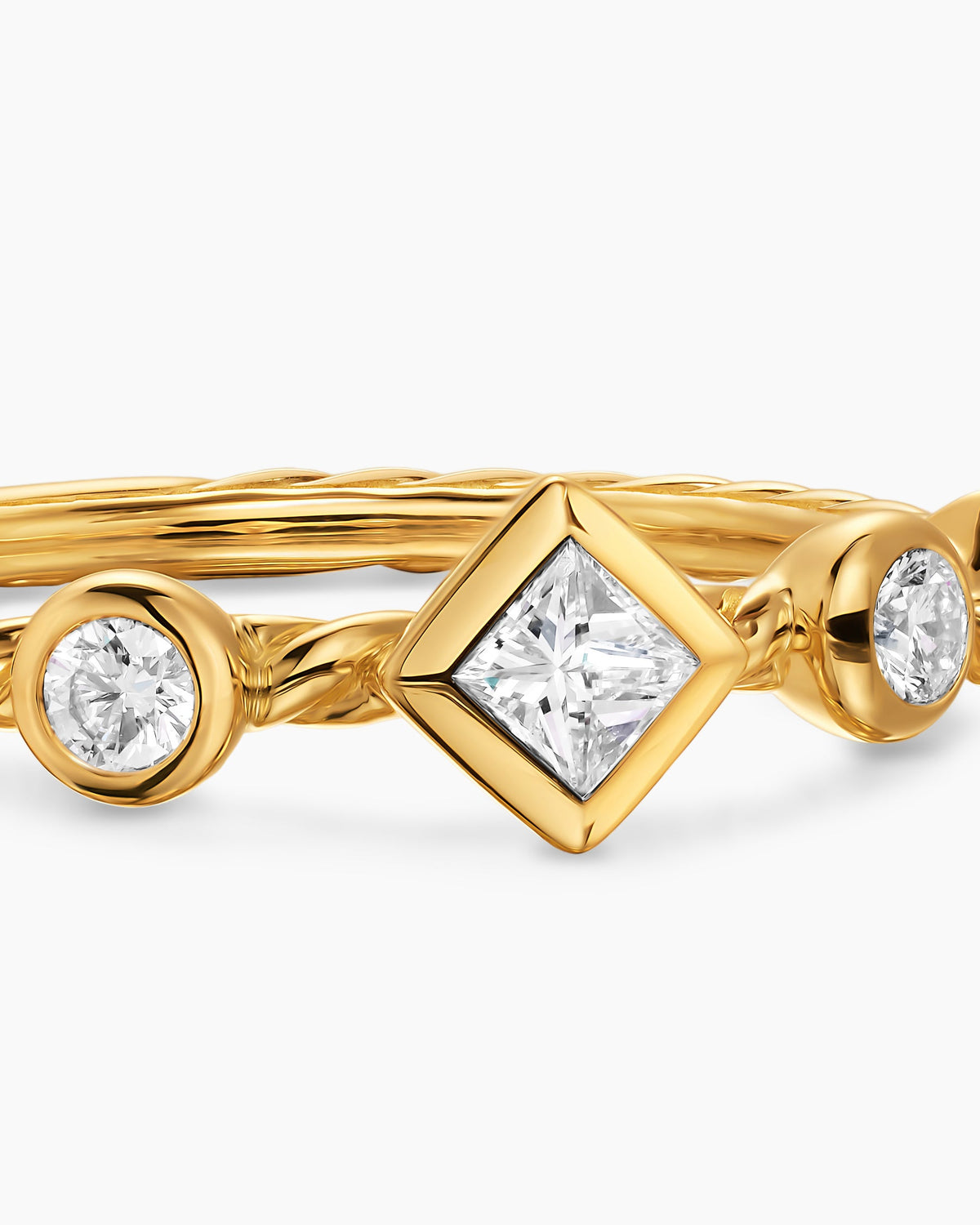 David Yurman Cable Band Ring in 18K Yellow Gold with Diamonds, 1.7mm David Yurman Women’s