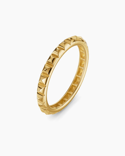 David Yurman Petite Pyramid Band Ring in 18K Yellow Gold, 2.5mm David Yurman Women’s