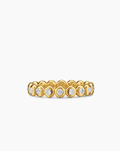 David Yurman Bezel Set Band Ring in 18K Yellow Gold with Diamonds, 3.7mm David Yurman Women’s
