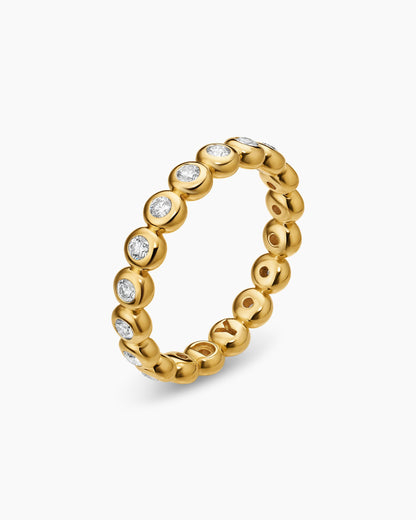 David Yurman Bezel Set Band Ring in 18K Yellow Gold with Diamonds, 3.7mm David Yurman Women’s