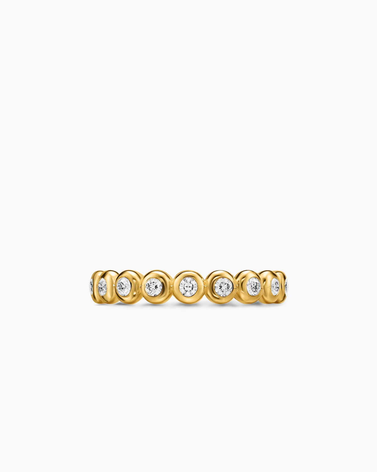 David Yurman Bezel Set Band Ring in 18K Yellow Gold with Diamonds, 3.7mm David Yurman Women’s