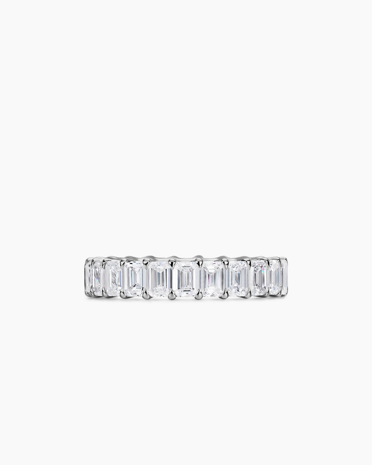 David Yurman Emerald Cut Band Ring in Platinum with Diamonds, 4.2mm David Yurman Women’s|Wedding