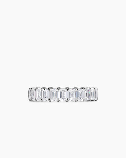 David Yurman Emerald Cut Band Ring in Platinum with Diamonds, 4.2mm David Yurman Women’s|Wedding