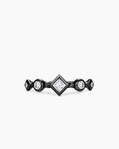 David Yurman Cable Band Ring in Black Titanium with Diamonds, 1.7mm David Yurman Women’s