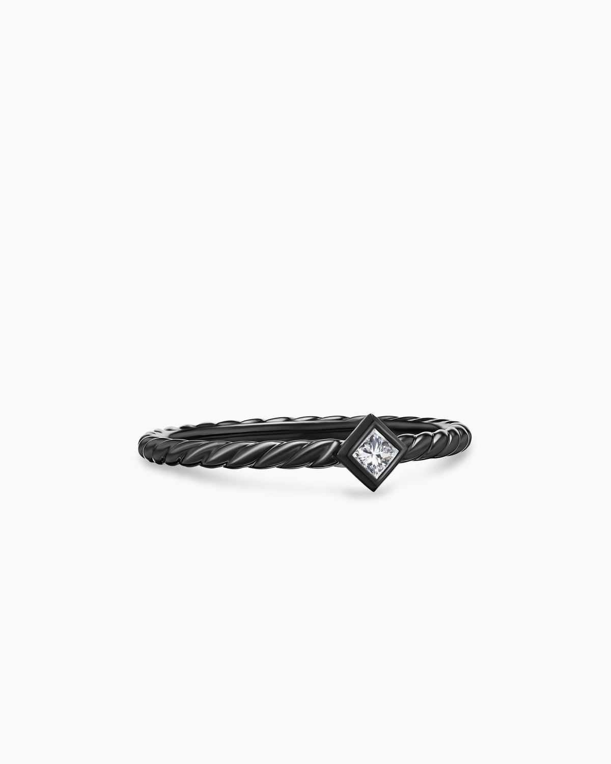 David Yurman Cable Stack Ring in Black Titanium with Diamond, 1.7mm David Yurman Women’s