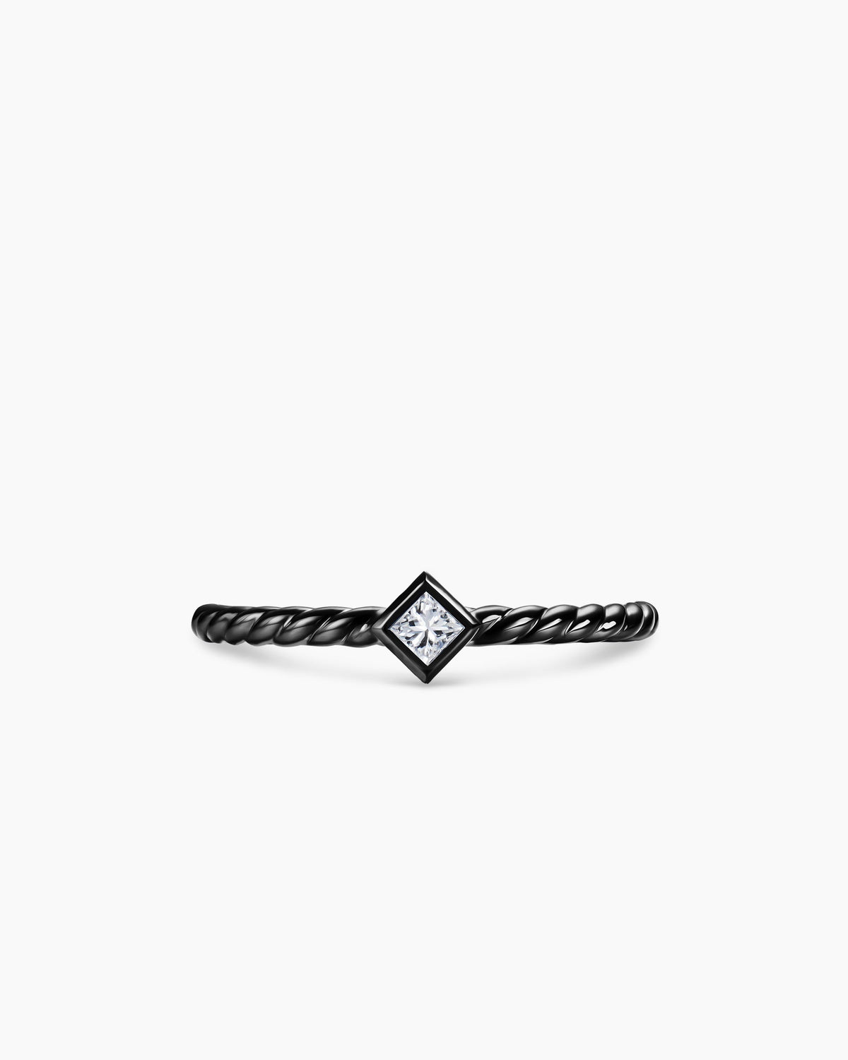 David Yurman Cable Stack Ring in Black Titanium with Diamond, 1.7mm David Yurman Women’s