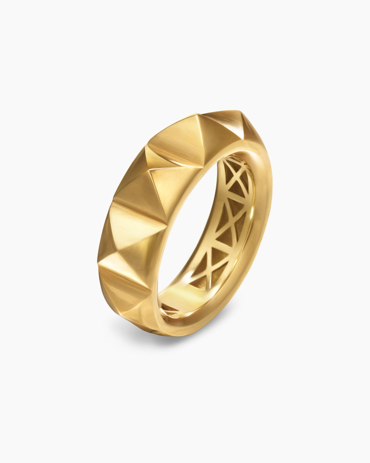 David Yurman Pyramid Band Ring in 18K Yellow Gold, 6.5mm David Yurman Women’s