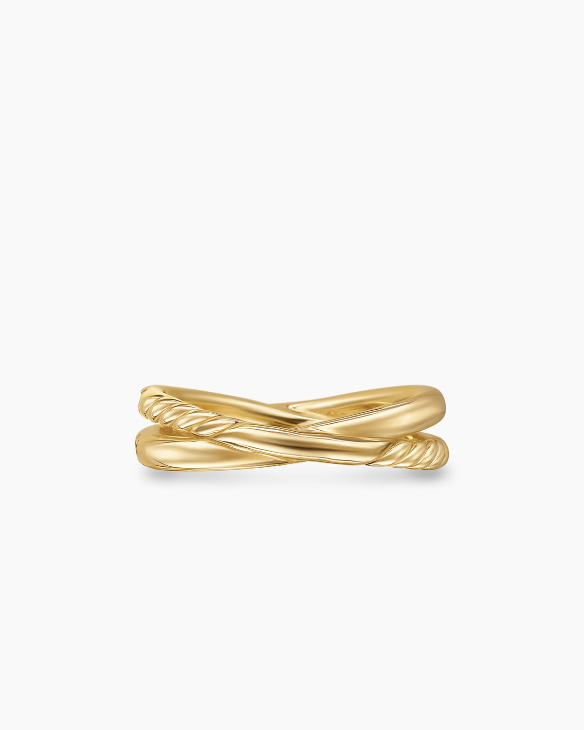 David Yurman Pavé Crossover Ring in 18K Yellow Gold with Diamonds, 6mm David Yurman Women’s