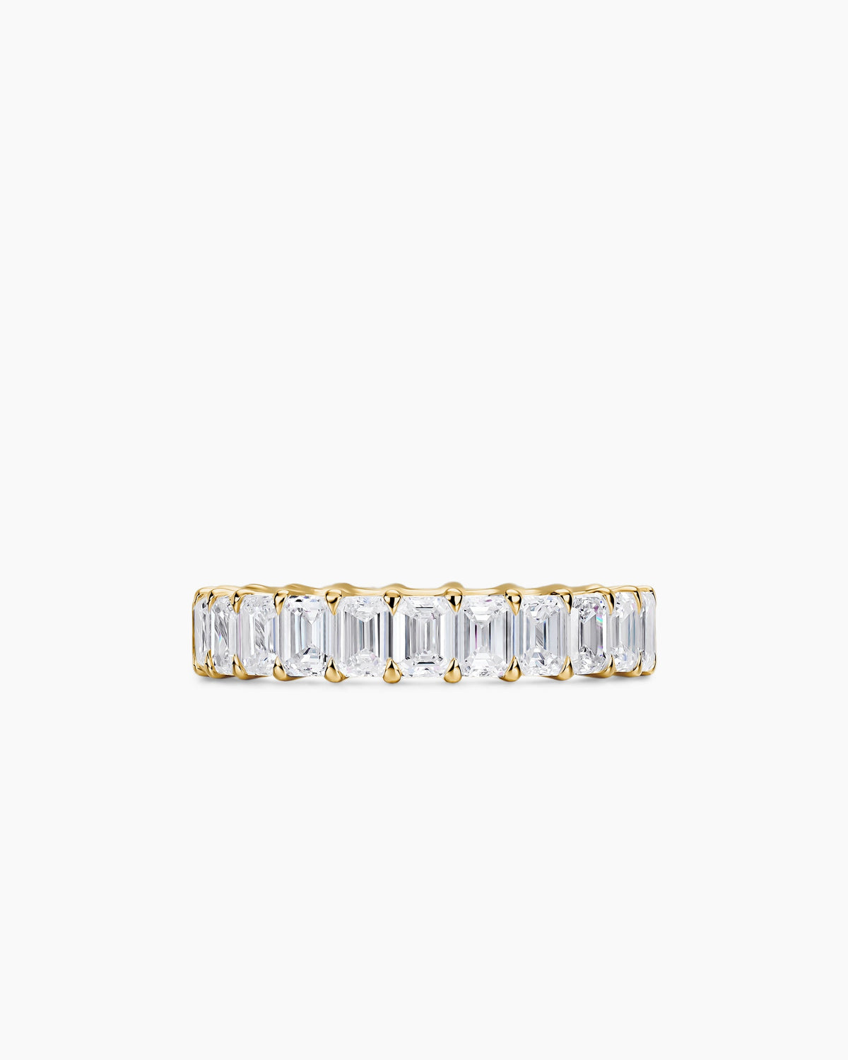 David Yurman Emerald Cut Band Ring in 18K Yellow Gold with Diamonds, 4.2mm David Yurman Women’s|Wedding
