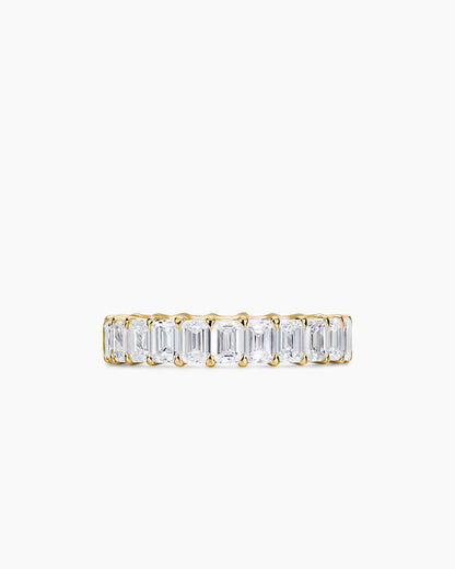 David Yurman Emerald Cut Band Ring in 18K Yellow Gold with Diamonds, 4.2mm David Yurman Women’s|Wedding